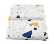 3Pcs/Set 100% Natural Cotton Print Pattern Duvet Cover Pillow Cases Bedding Set (Queen)