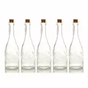 5 Pack - 6.6" Stella Clear Vintage Glass Bottle with Cork - DIY Wedding Flowe...