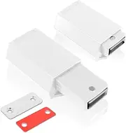 Redunest Heavy Duty Push to Open Door Latch, 2 Pack White Magnetic Push Latches, Hidden Push Touch Latch Hardware for Push to Open Cabinet, Magnetic Door Catch for Cabinet Drawer Wardrobe Kitchen Door