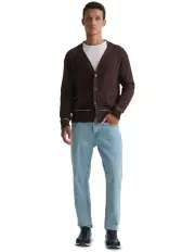 [Oxford] Diego Cotton Cardigan in Chocolate