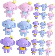 TOGEVAL 36pcs Fun Elephant Erasers Animal Pencil Top Erasers Bulk Little Mini for Kids School Supplies