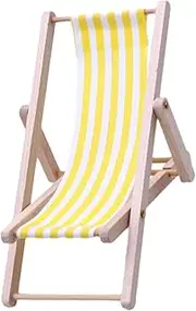 Beach Chair - Decorative Folding Deck Chair Folding Seat Lounge Chair Model Home Desk Garden Decoration Chair Toy Furniture Accessories