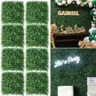 4PCS Hedge Greenery Artificial Grass Wall Panel Garden
