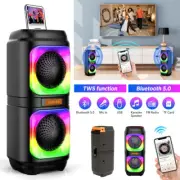 Portable 8" Bluetooth Speaker Subwoofer Bass Sound System Party Subwoofer + Mic