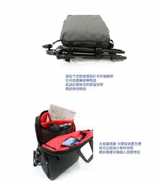 Hitori 全新款式多功能收納簡約雙肩後背相機包(小) (6.8折)