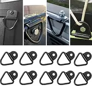 Cargo Tie-Down Anchors,10-Pack Black Steel V-Ring Bolton Trailer Cargo Tie Down,for Trailers,Trucks and Warehouses Replacement for D-Ring Plastic Flush Mount Pan Fitting Tie Down