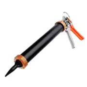 Sausage Caulking Gun, Stainless Steel Applicator with Nozzle, Frosted Black