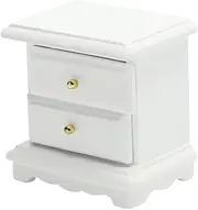 TOYANDONA Miniature Bedside Table Model 1:12 Scale Mini Night Table Decor Solid Wood Miniature Furniture for Dollhouse Dec
