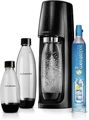 [sodastream] Spirit MegaPack 1 Spirit + 1 60 L CO2 Cylinder + 2 1L & 1 500ml Reusable Bottles (Black) Mega Pack Australian Model