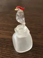A Very Cute Mini perfume bottle With Parrot Glass Stopper,New