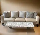 White Agate Console Slab Top, Agate Stone Living Room Modern Slab