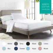 100% Cotton 1000TC Single/KS/Double/Queen/King Fitted Flat Sheet Pillowcase Set