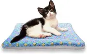 FJWYSANGU Fluffy Pet Cat Blanket Soft Coral Velvet Pet Puppy Cushion Mat Warm Cover Soft Pad Mat M Light Blue