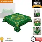 St.Patrick's Day Shamrock 60x60inch Tablecloths for Square/Round Tables,Lucky...