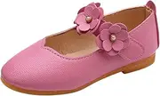 [Egmy] Baby-Girls and Toddler Closed Toe Mary Jane Flat Little/Big Kids Casual Flower Ballet Flat niform tyle