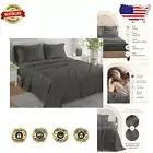 Elegant 800 Thread Count Charcoal Egyptian Cotton Sheets for Split King Beds