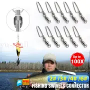 Up to 100pcs Ball Bearing Swivels with Coastlock Snap Fishing Choice of Size