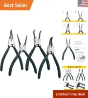 Precision 7" Snap Ring Pliers Set, 4pcs Internal/External Circlip Tool Set