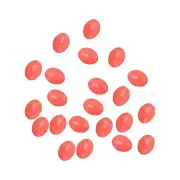 200Pcs 7x5mm Dia Oval Soft Plastic Glow Fishing Beads Tackle Tool, Red