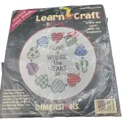 Dimensions LEARN A CRAFT Kit Stamped Cross Stitch #72408 Home & Heart