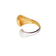 Culturesse Rhodium Plating Titanium Steel Open Ring 18K Yellow Gold Plating