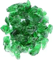 Hiland RGLASS-GRN Pit Fire Glass i n Green, Extreme Tempature Rating, Good for Propane or Natural Gas, 10 Pounds, 10 lb