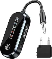 2 in 1 Bluetooth Transmitter Receiver, GDSanlian Wireless Bluetooth 5.4 Adapter - Dual Pairs for AirPods, All Headphones, Use with 3.5mm Aux Audio Jack on Airplane, Home/Car Stereo, Gym, iPad/Tablets