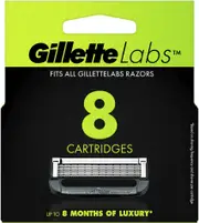 GilletteLabs Razor Blade Refills, Compatible with GilletteLabs with Exfoliating Bar and Heated Razor, 5 Blades, 8 Count