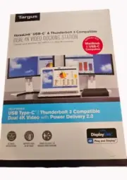 Targus VersaLink USB-C and Thunderbolt 3 Dual 4K Video Docking Station NIB