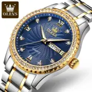 OLEVS 5565 Diamond-encrusted Quartz Waterproof Luminous Stainless Steel Watch