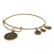 NEW Alex and Ani Initial O Bracelet Gold Toned Monogram Letter Adjustable Size
