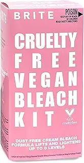 BRITE Bleach Kit. Vegan, Dust-Free, Ammonia-Free, Low Odor, Cruelty-Free Cream Bleach Formula, 8.4 oz