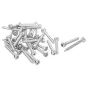 Hex Socket Head Self-Tapping Screw, 100Pcs M4x30mm 304 Stainless Steel Silver