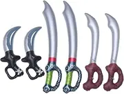 ifundom 6 Pcs Inflatable Pirate Knife Sword Inflatable Pirate Costume Swords PVC