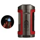 Lubinski 4 Jet Flame Windproof Cigar Lighter Metal Torch Lighter Butane Gift Box