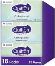 Quilton Cooling Lotion 3 Ply Menthol & Eucalyptus Facial Tissue 95 Tissues 18...