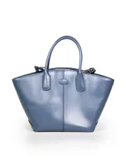 Blue Leather Small Jar Bag