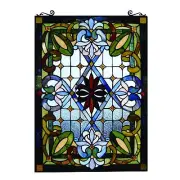 Rectangle Tiffany Stained Glass Window Panel 100 percent Genuine Stained Glass