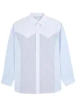 Maison Margiela Panelled Striped Cotton Shirt - White And Blue - 40 (C15.75 / M) 40 (C15.75 / M)