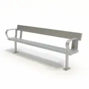 Aluminium Bench Seat With Backrest and Arm Rests - Surface Mounted