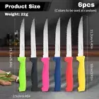 Random Color Set of 6pcs Serrated Steak Tomato Sausage Meat Knife Knives