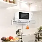 Wall Mount Microwave Oven Shelf Rack for Kitchen Home, Carbon Steel Counter Coun