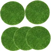 Realistic Artificial Moss Rug 5 Pcs Fake Grass Mat for DIY Indoor Garden Landscape Decor