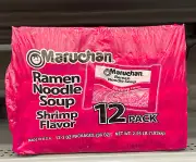 Maruchan Ramen Noodle Soup 12-3 oz. Packs Chicken Beef or Shrimp Flavors Lunch