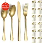 48-Piece Gold Cutlery Set, Service for 12, Titanium Coated Stainless Steel Flatw