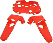 TiYiViRi for HTC Vive Headset VR Silicone Case Cover VR Glasses Helmet Controller Handle Case Skin Shell Virtual Reality (Color : Red Silicone Case)