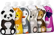 SQUOOSHI Reusable Baby Food Pouches - 5 oz - 6 Large Pouches - Baby Food Storage - Pouches Toddler - Refillable Squeeze Pouch for Kids