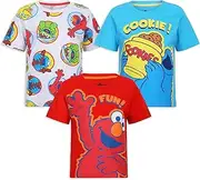 [Sesame Street] Boys 3 Pack T-Shirt for Toddler and Big Kids