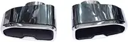 Compatible For BMW X3 X4 square mouth tailTip 2018 to 2021 G01 G02 G08 stainless steel exhaust Tip muffler tip nozzle(Silver)