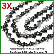 3x Chainsaw Chains 18" FIT MORRISON CHAINSAW 45CC EUII YR4503 46CC MCS46